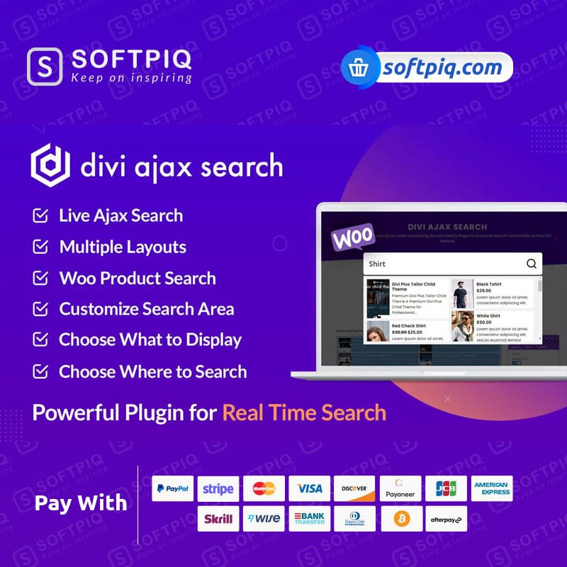 Divi Ajax Search Plugin Softpiq