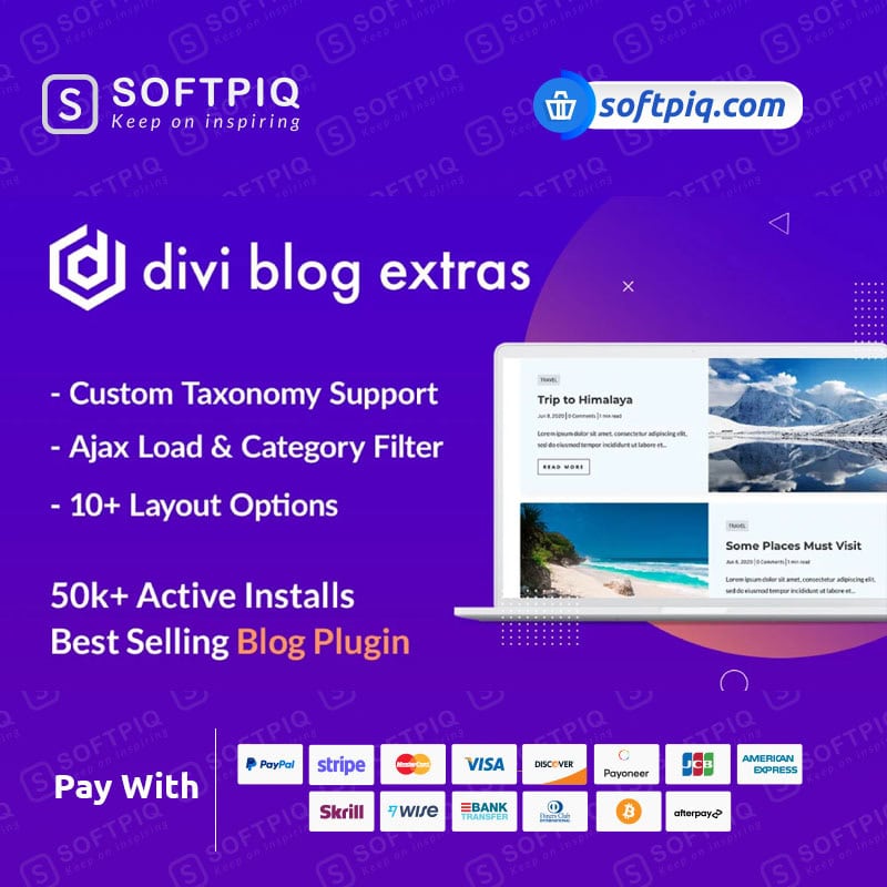 Install Divi Blog Extras Plugin For Unlimited Websites