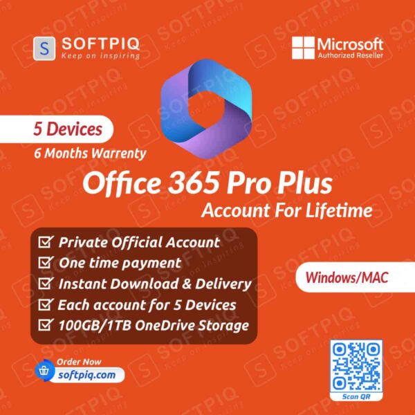 Microsoft Office 365 Pro Plus Account For Lifetime For 5 Devices with 100 GB