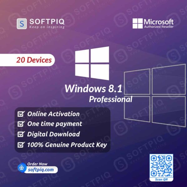 Microsoft Windows 8.1 Pro Product Key For Lifetime – 20 Devices - Image 1