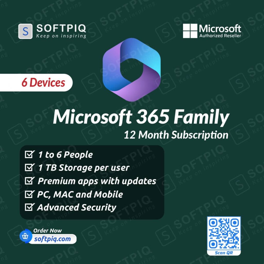 Microsoft 365 Family Subscription For 1 Year