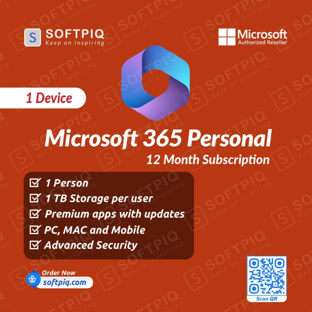 Microsoft 365 Personal Subscription For 1 Year