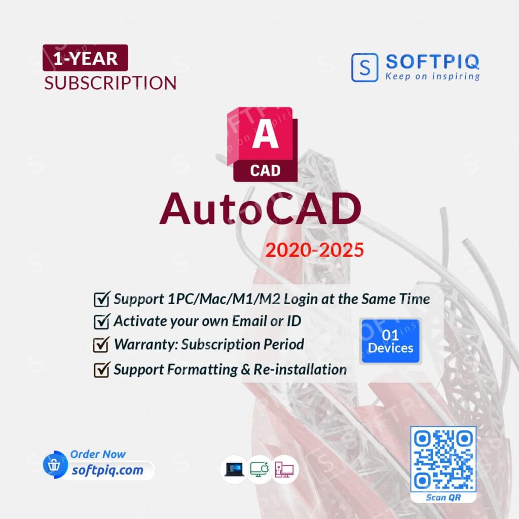 AutoDesk AutoCad 1 Year Subscription For 1 Device