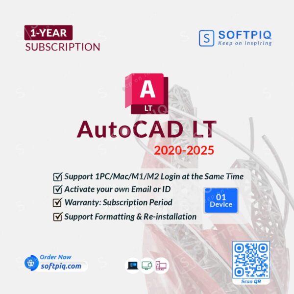 AutoDesk AutoCad LT 1 Year Subscription For 1 Device