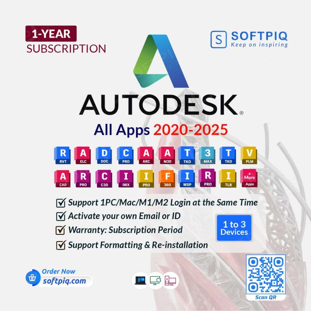 Autodesk All Apps 2025 For 3 Devices 1 Year