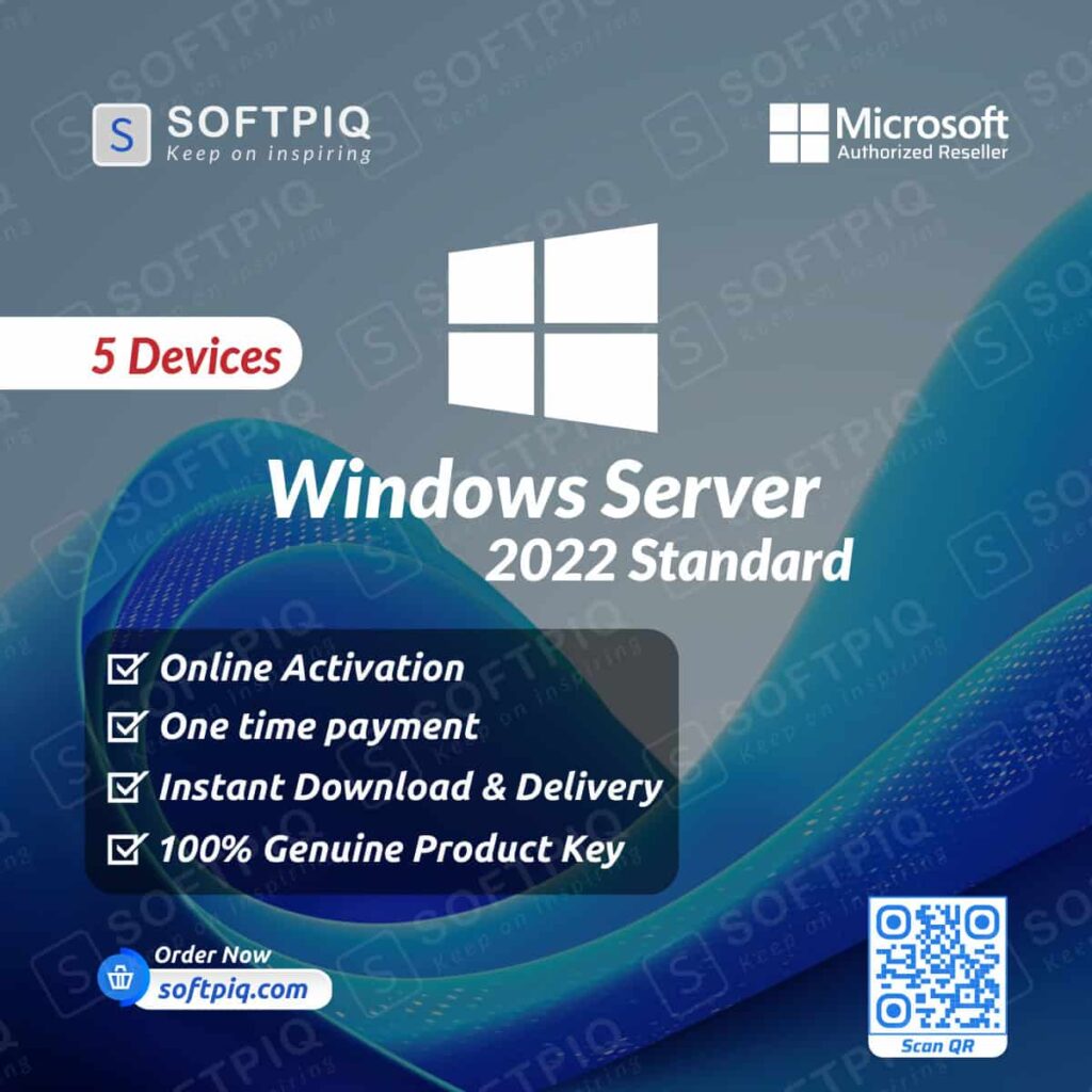 Microsoft Windows Server 2022 Standard Product Key - 5 Device