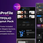 QdinProfile Divi Layout, divi home page layout, divi portfolio layouts, divi portfolio website, divi filterable portfolio