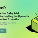 Enjoy Shopify Frist 3 Days Free Trail and 1 USD Per Month For your First 3 Months