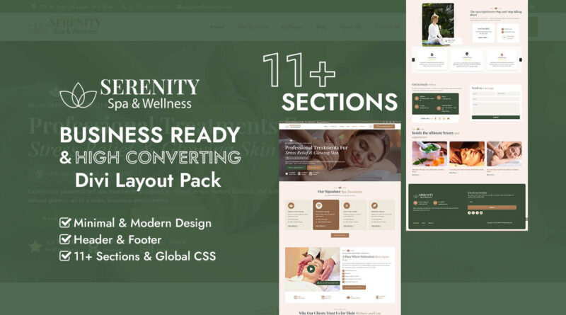 Serenity Spa Divi Layout Pack